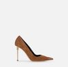Leather pumps with sculpted heel