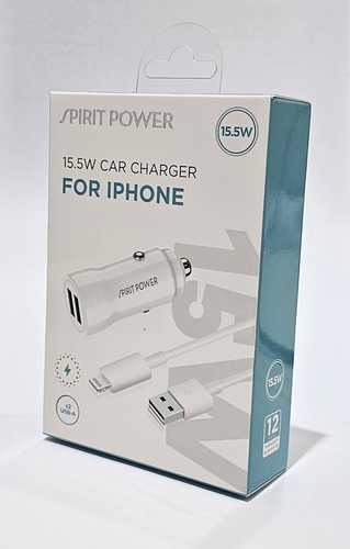מטען רכב לאייפון SPIRIT 3.1A XUSB2