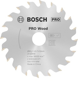 להב וידיה עגול 85MMX15MMX20T מבית BOSCH
