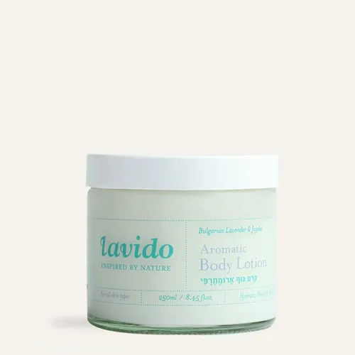 lavido - קרם גוף ארומתרפי לבנדר בולגרי, וחוחובה 250 מ