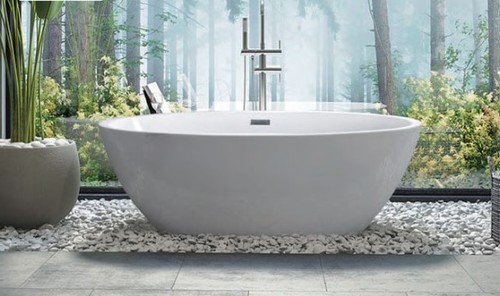 אמבטיה אקרילית Free Standing 170X78X60 MTI-407מעוגלת לבן מבריק