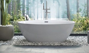 אמבטיה אקרילית Free Standing 170X78X60 MTI-407מעוגלת לבן מבריק 