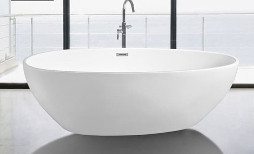 אמבטיה אקרילית Free Standing 180X90X59 MTI-414 פריסטנדינג מעוגלת לבן מבריק 