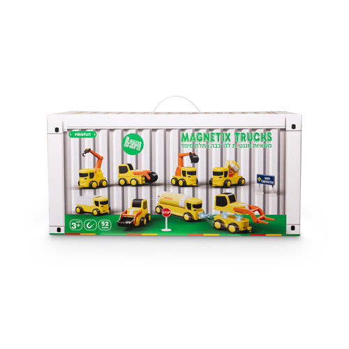 משאיות עבודה מגנטיות מודולאריות – 52 חלקים Magnetix Trucks
