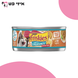 שימור פריסקיז נתחי עוף וטונה ברוטב 156 גרם Friskies