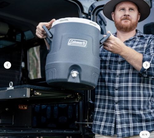 קולר מיכל מים קשיח לשתיה 15 ליטר עם ברז שתיה COLEMAN 15L KEG