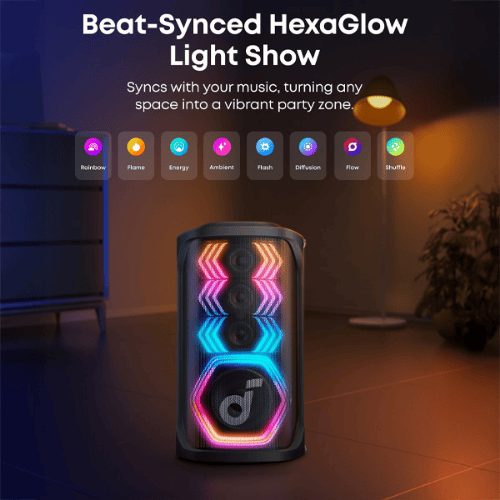 בידורית אלחוטית ניידת 200W עם זוג מיקרופונים Anker Soundcore Rave 3S