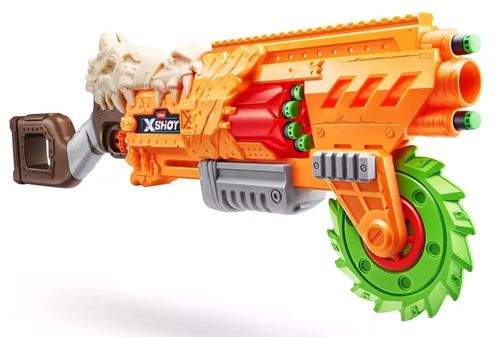 רובה חיצי ספוג לילדים מסדרת Insanity HorrorFire Reaper-X עם תוף, להב מסור מסתובב וטווח של עד 27 מ'