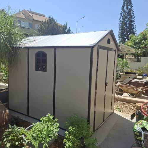 ‏מחסן2.80*GARDEN Green Ave H 2.42 מחסן גינה פוליגל עם רצפה פנימית