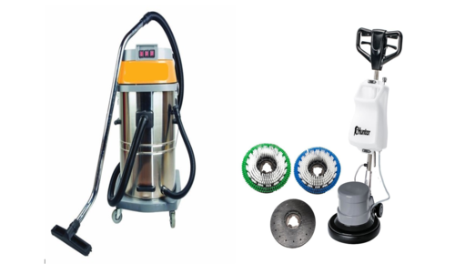 מכונת פוליש 17'' מקצועית 1200W + מברשות +  שואב אבק 80 ליטר יבש / רטוב 3 מנועים 4500 וואט 103500-002.2