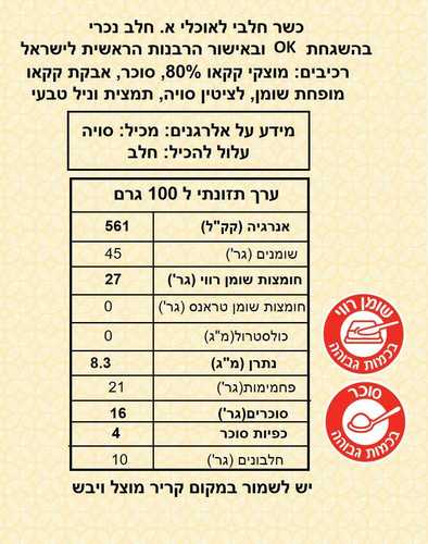 שוקולד בלגי מריר 80% - 2.5 ק