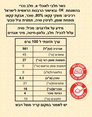שוקולד בלגי מריר 80% - 500 גרם CALLEBAUT