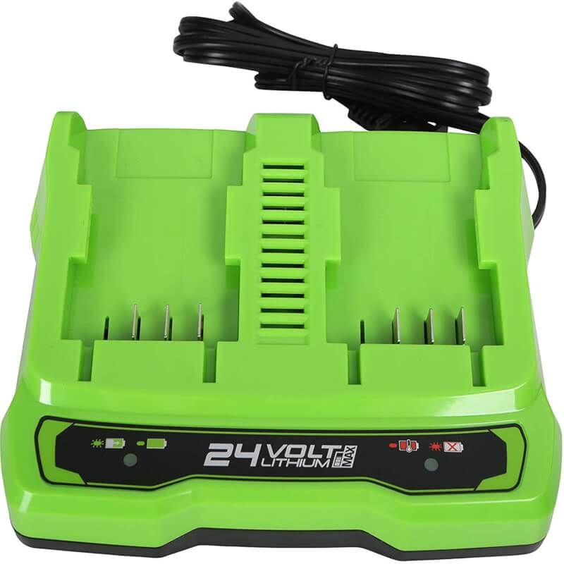 מטען מהיר כפול 24V שני תאי טעינה GREENWORKS 99594