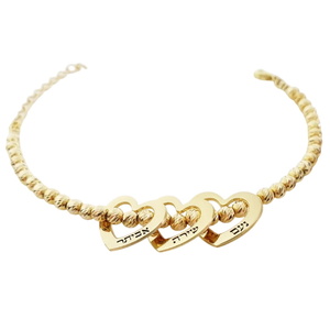 צמיד חרוזים תליוני לב חלולים BL jewelry