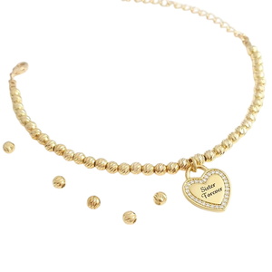 צמיד חרוזים בשילוב תליון לב BL jewelry