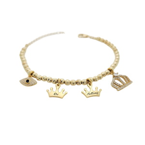 צמיד כתרים כולל חריטת שם BL jewelry
