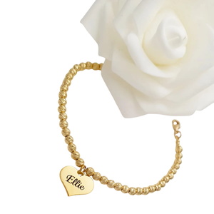 צמיד חרוזים קלאסי בשילוב תליוני לבבות BL jewelry