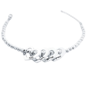 צמיד חרוזים תליוני לב חלולים BL jewelry
