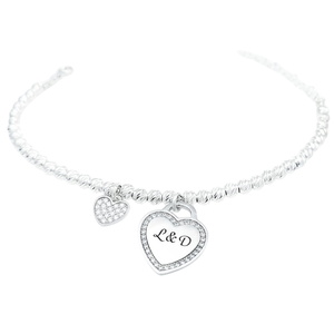 צמיד חרוזים בשילוב תליון לב BL jewelry