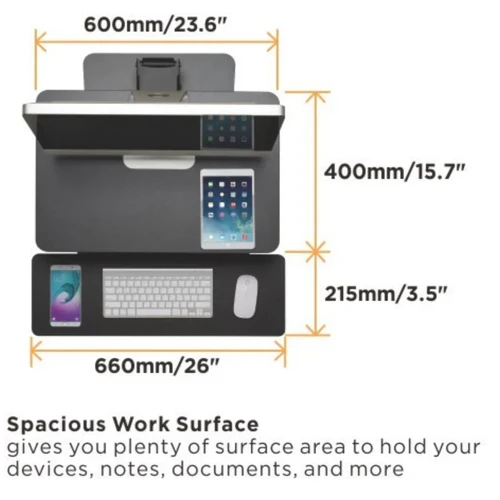 עמדת עבודה מתכווננת עמידה ישיבה Lumi DWS25-T01