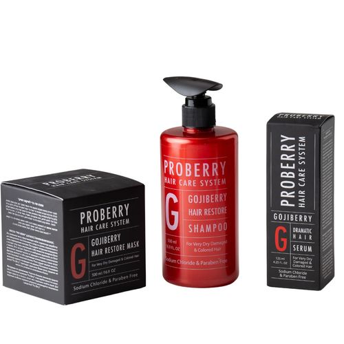 מארז שמפו +מסכה+  סרום PROBERRY לשיער יבש, צבוע ופגום פרוברי