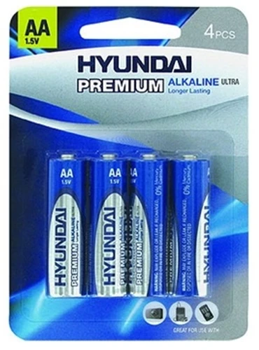 4 סוללות AA אלקליין Hyundi Ultra Alkaline