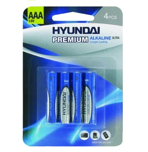 4 סוללות AAA אלקליין Hyundi Ultra Alkaline