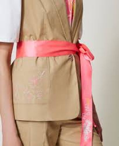 MYFO waistcoat with embroidery and belt