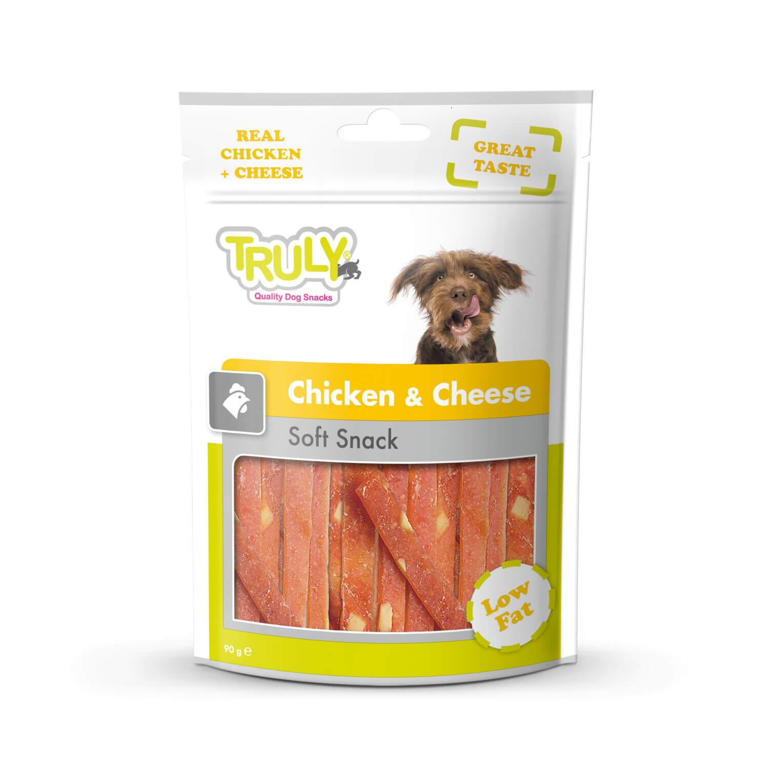 טרולי חטיף רצועות עוף רכות עם גבינה לכלב | 90 גרם - TRULY