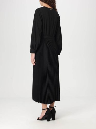 Long pleated georgette dress Mint