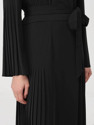 Long pleated georgette dress Mint