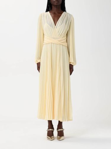 Long pleated georgette dress Mint