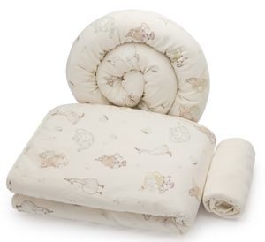 סט מצעים 3 חלקים לעריסת תינוק - מסיבת תה