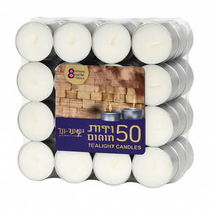 50 נרות חימום/שבת כפולים - 8 שעות בעירה
