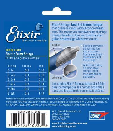 סט מיתרים לחשמלית ELIXIR POLYWEB 12000 09-42