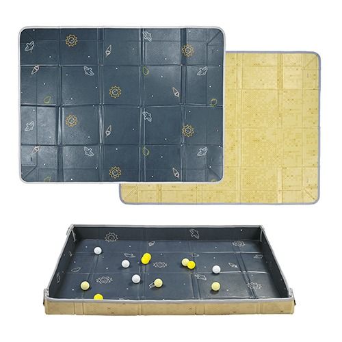 שטיח פעילות דו-צדדי עם דפנות מתקפלות ו 12 כדורי משחק צבעוניים