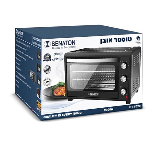 טוסטר אובן טורבו עם תאורה 50 ליטר Benaton BT5020 בנטון