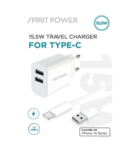 מטען בית  SPIRIT A3 2XUSB TYPE-C