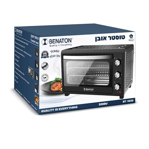 טוסטר אובן טורבו עם תאורה 60 ליטר Benaton BT6050 בנטון