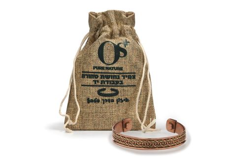 צמיד נחושת טהורה בעבודת יד (דגם אנרג'י)  - OS+
