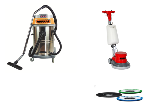 מכונת פוליש 17'' מקצועית 1100W + מברשות + שואב אבק  מקצועי 80 ליטר יבש / רטוב 3 מנועים 4500 וואט SC005.2