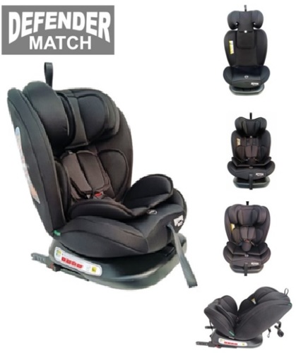 כיסא בטיחות שחור DEFENDER MATCH מסתובב 360 Baby michel Baby