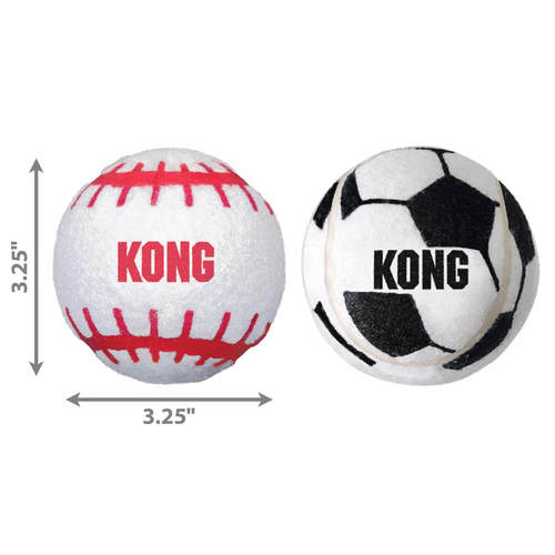 קונג זוג כדורי ספורט גדולים לכלב | מידה לארג' - KONG Sport Balls