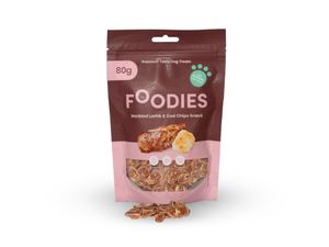 חטיף פודיס נגיסי כבש ודג קוד 80 גרם FOODIES