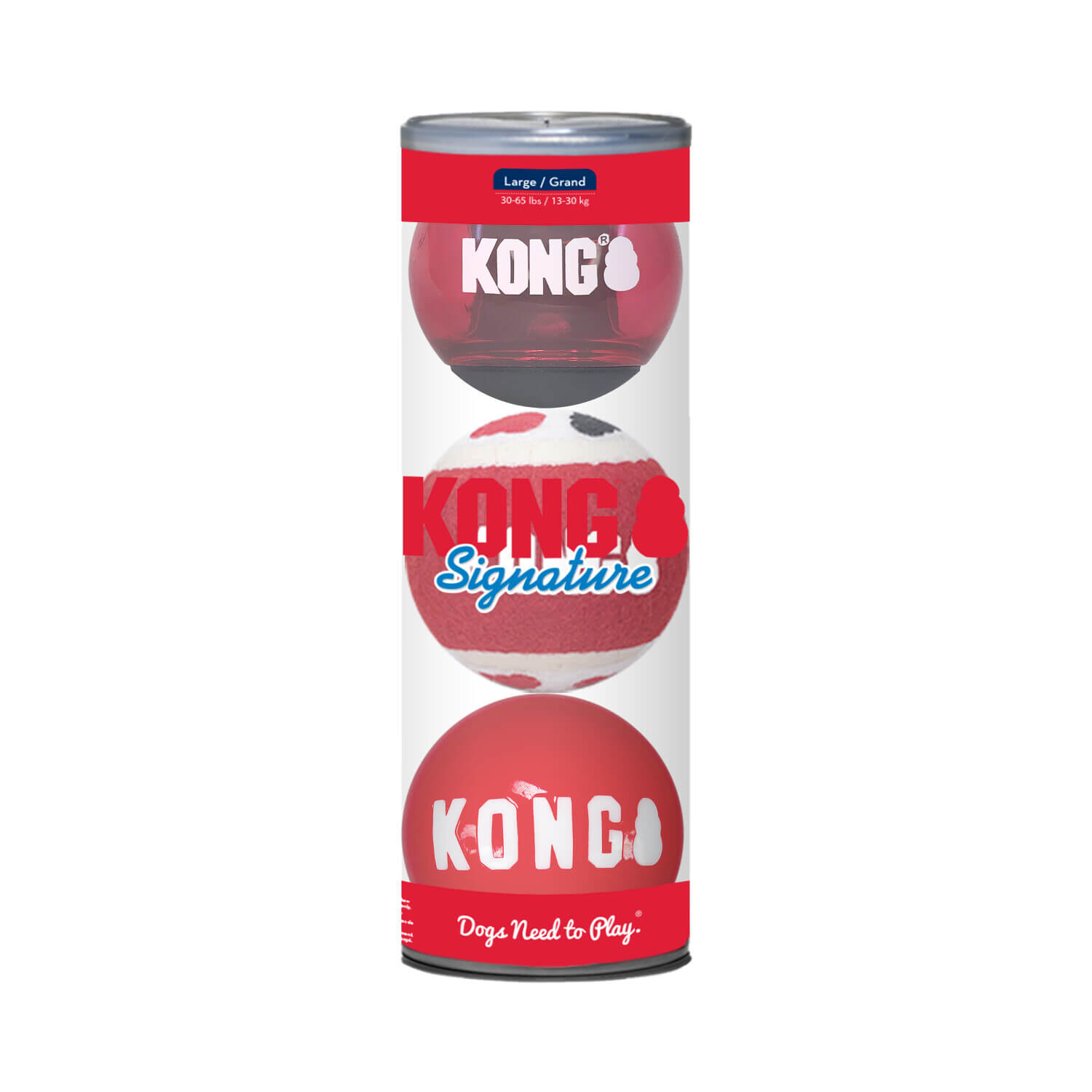 קונג צעצוע לכלב סיגנצ’ור 3 כדורים - KONG Signature 3 Ball Toy