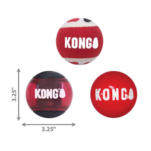 קונג צעצוע לכלב סיגנצ’ור 3 כדורים - KONG Signature 3 Ball Toy