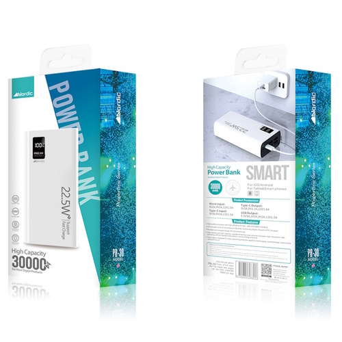 מטען נייד Nordic 30,000 mAh