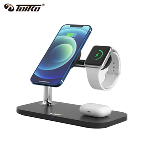 מעמד טעינה אלחוטית Toiko MagSafe איכותי 3 ב-1 לאייפון שעון ואיירפודס 