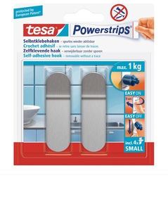 2קולבי הדבקה שטוח נירוסטה מבית TESA