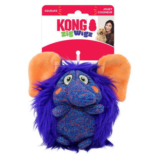 קונג זיגוויגז צעצוע פיל לכלב מצפצף | KONG ZIGWIGZ Elephant Squeaky